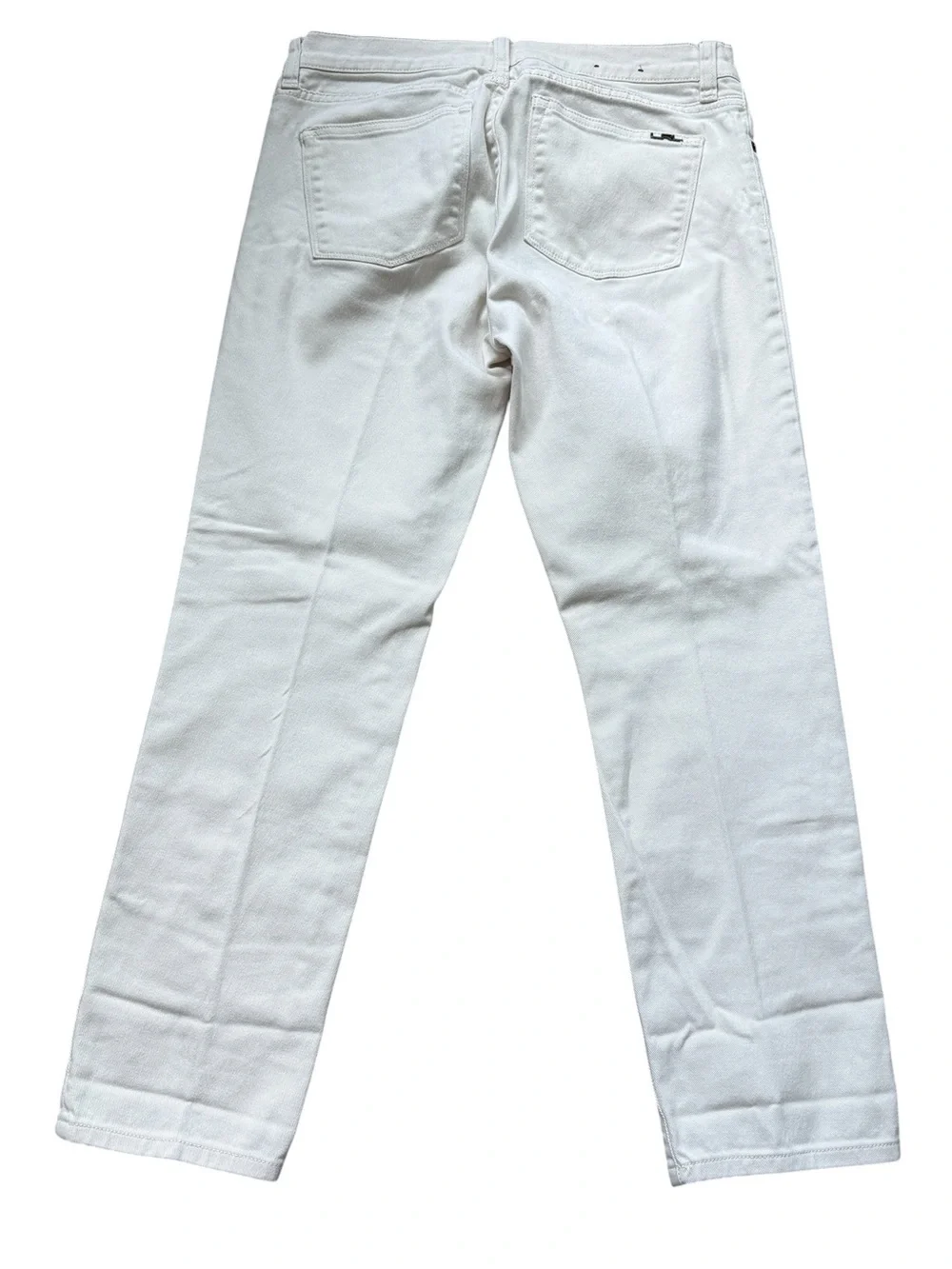 Lauren Ralph Lauren White Straight Leg Jeans Size 8 Minimalist Coastal Mom Denim